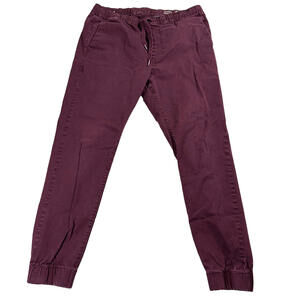 Bullhead Pants Mens Medium Burgundy Skinny Jogger Stretch Casual Streetwear Fits